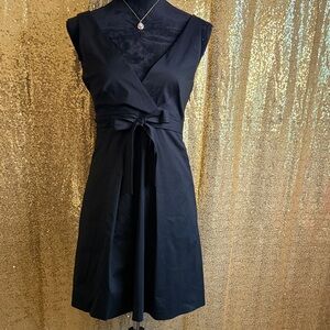 Chic Black Sleeveless Midi Dress Pure linen made in Italy NWT!